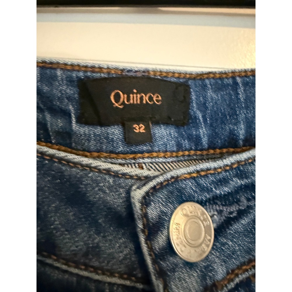 Quince Bella Stretch Barrel Jeans Atlantic Blue 32 Organic Cotton 28 Inseam - Picture 9 of 10